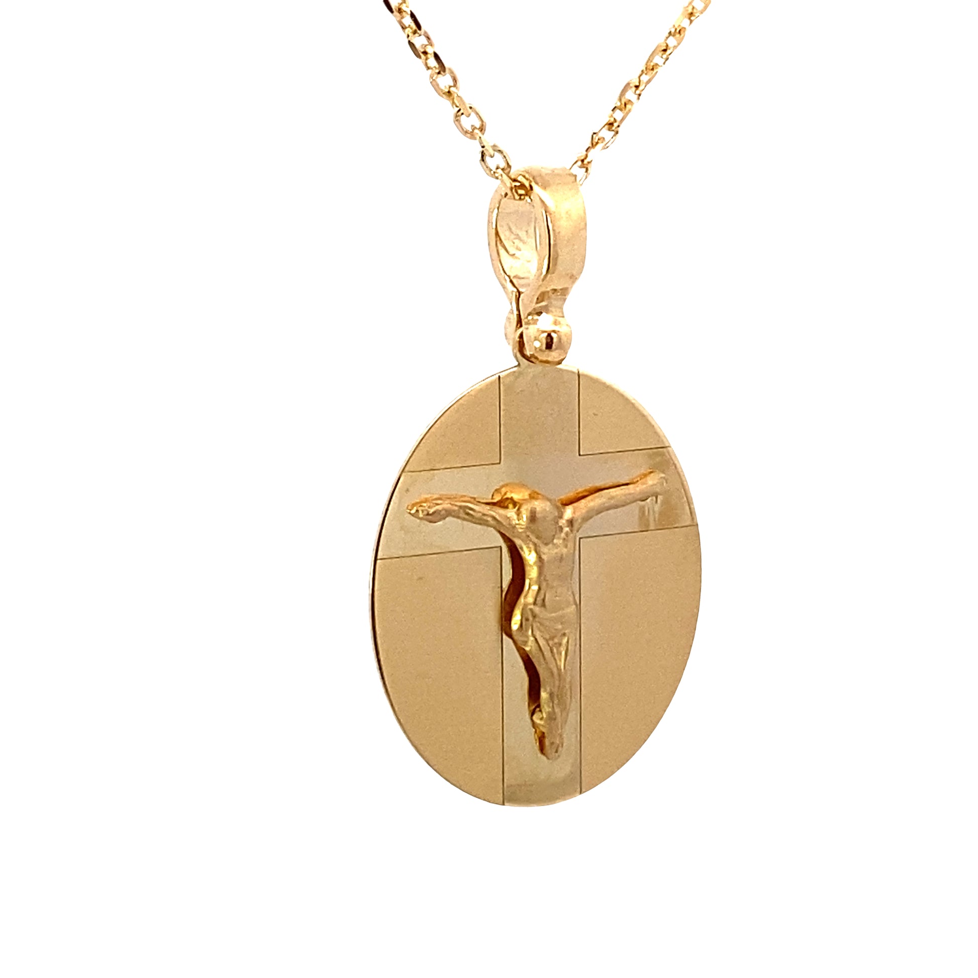 14K Gold Jesus Image Oval Pendant | Luby Gold Collection | Luby 