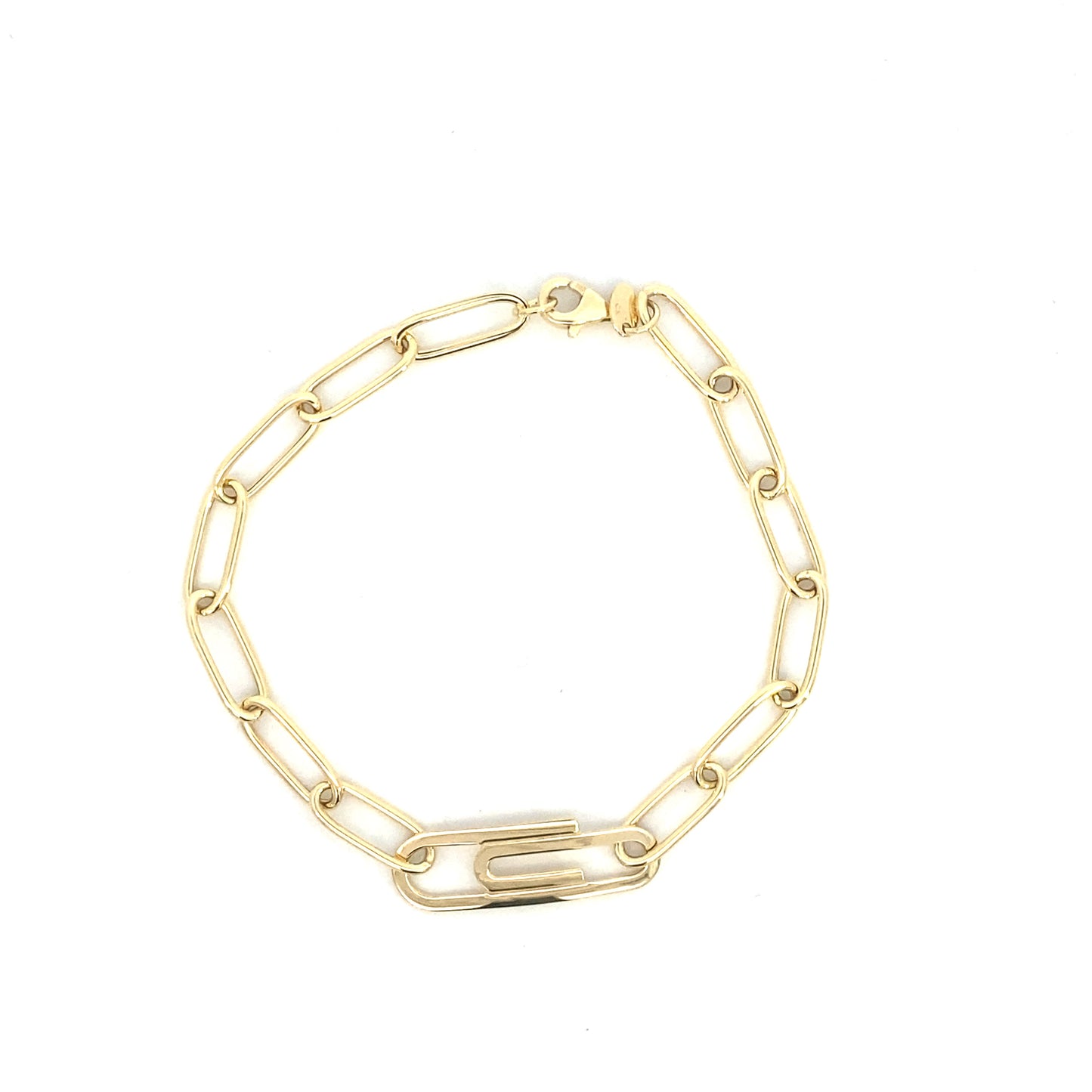 14K Gold Paper Clip Bracelet | Luby Gold Collection | Luby 