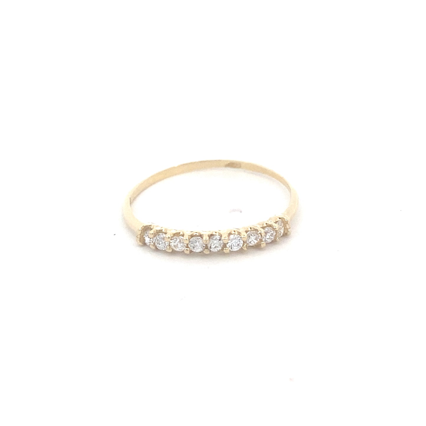 14K Yellow Gold Elevated CZ Elegance Band | Luby Gold Collection | Luby 
