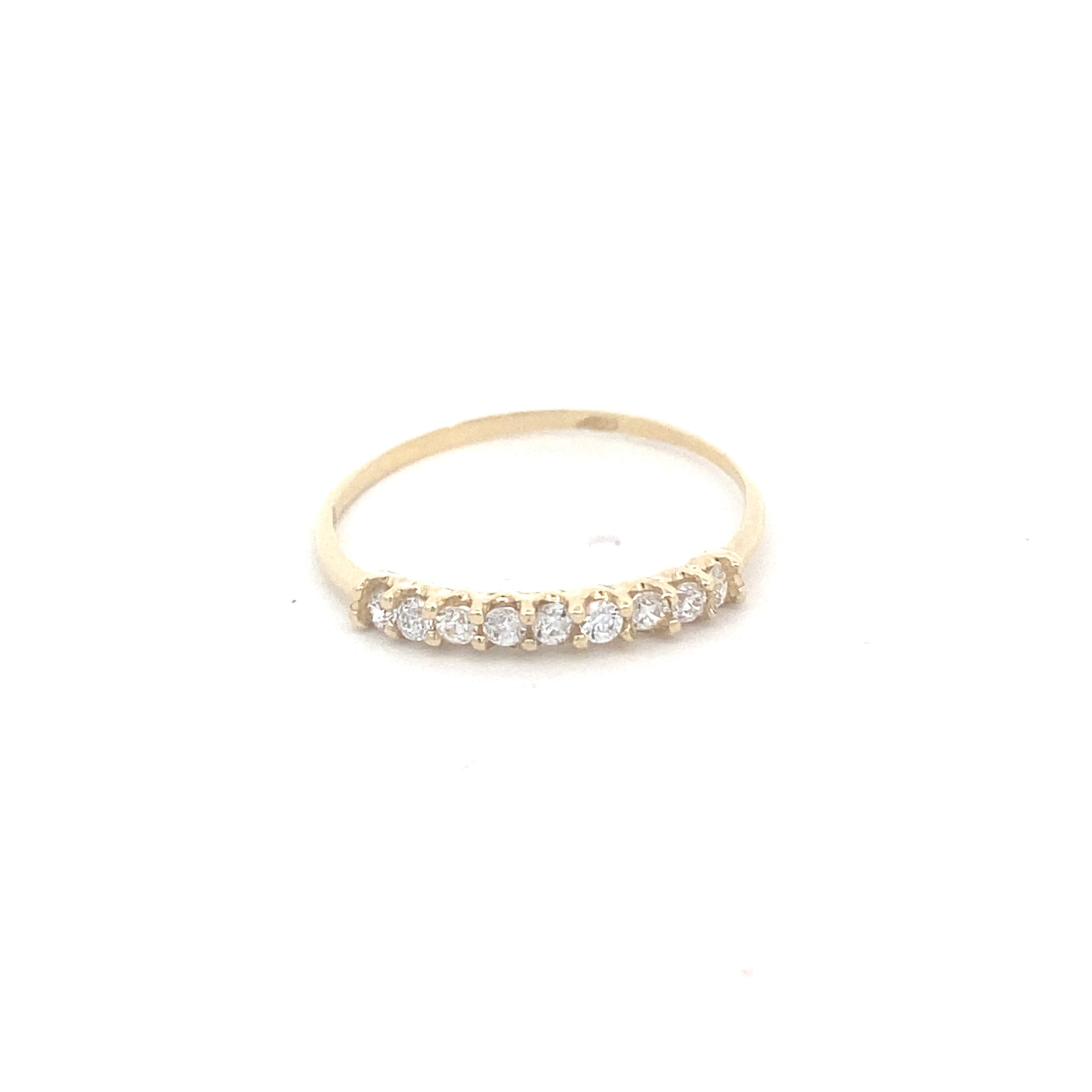 14K Yellow Gold Elevated CZ Elegance Band | Luby Gold Collection | Luby 