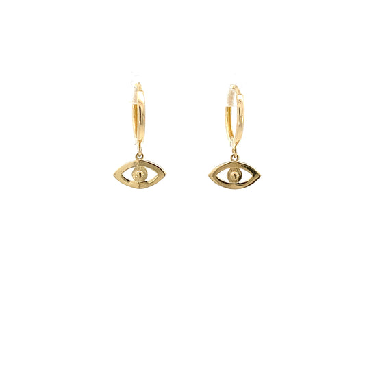 14K Gold Evil Eye Hoops Earrings | Luby Gold Collection | Luby 
