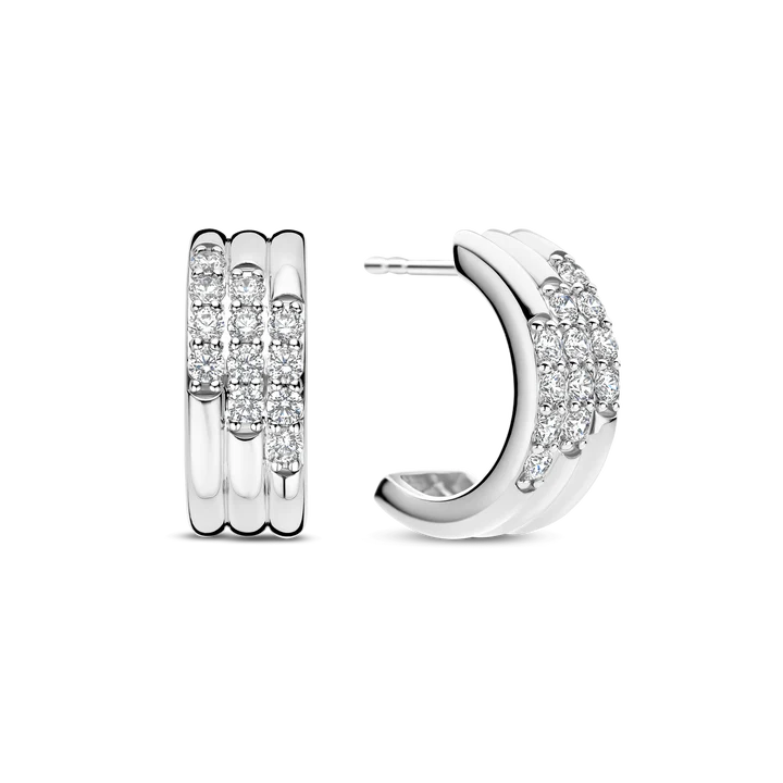 Stardust Zirconia Layered Earrings