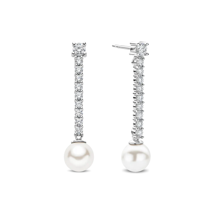 Drop Zirconia Pearl Earrings | Ti Sento Milano | Luby 
