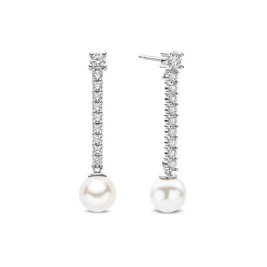 Drop Zirconia Pearl Earrings | Ti Sento Milano | Luby 