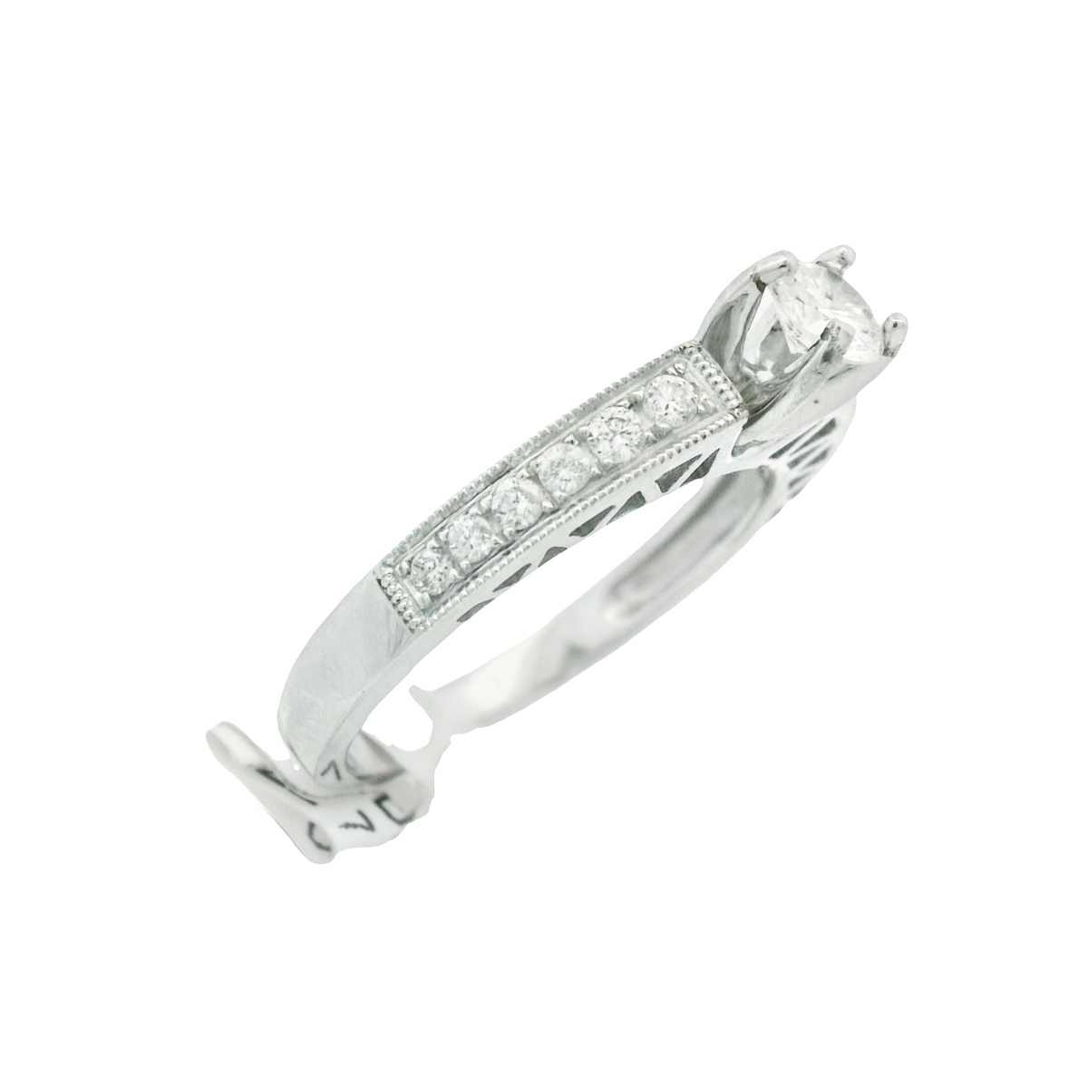 14K Diamond High Single Prong Set Engagement Band Set | Luby Diamond Collection | Luby 