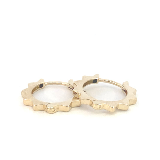 14K Gold Sun Shape Hoops | Luby Gold Collection | Luby 