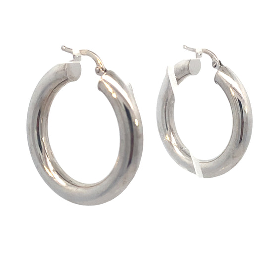 14K White Gold Bold Hoops Earrings | Luby Gold Collection | Luby 