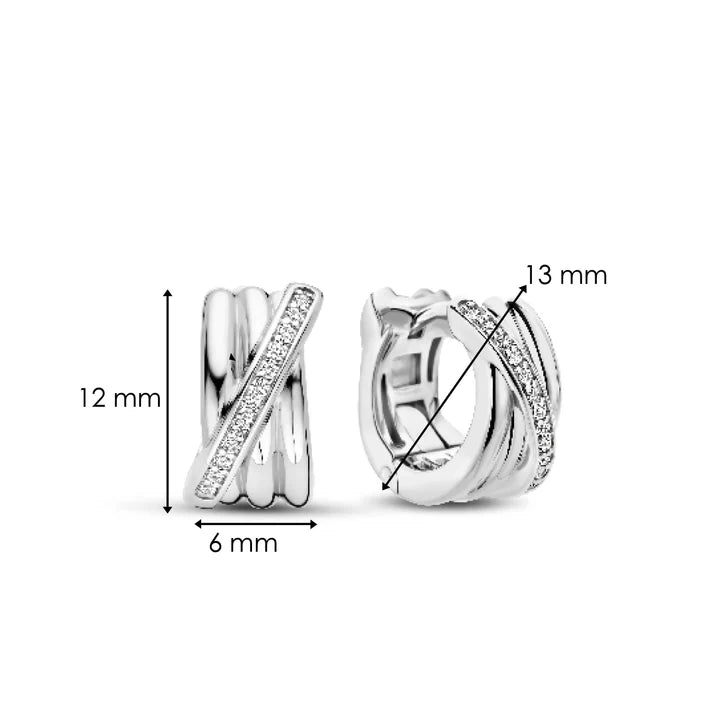 Zirconia Crossover Hoops Ti Sento