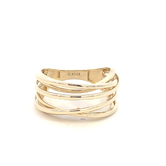 14k Gold Multi Line Ring | Luby Gold Collection | Luby 