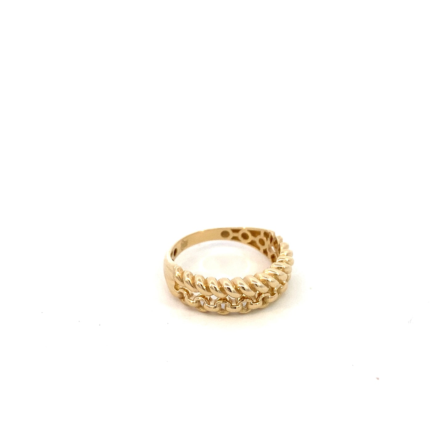 14K Gold Chain Link and Twist Ring | Luby Gold Collection | Luby 