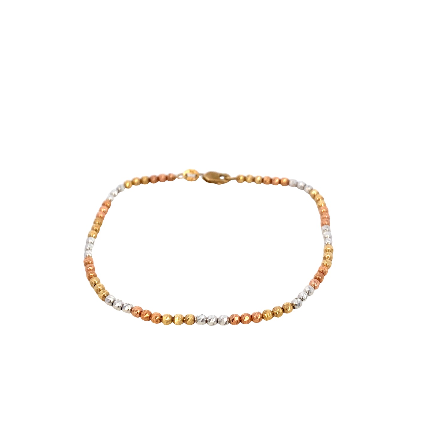 14K Fancy Beads Diamond Cut Bracelet | Luby Gold Collection | Luby 