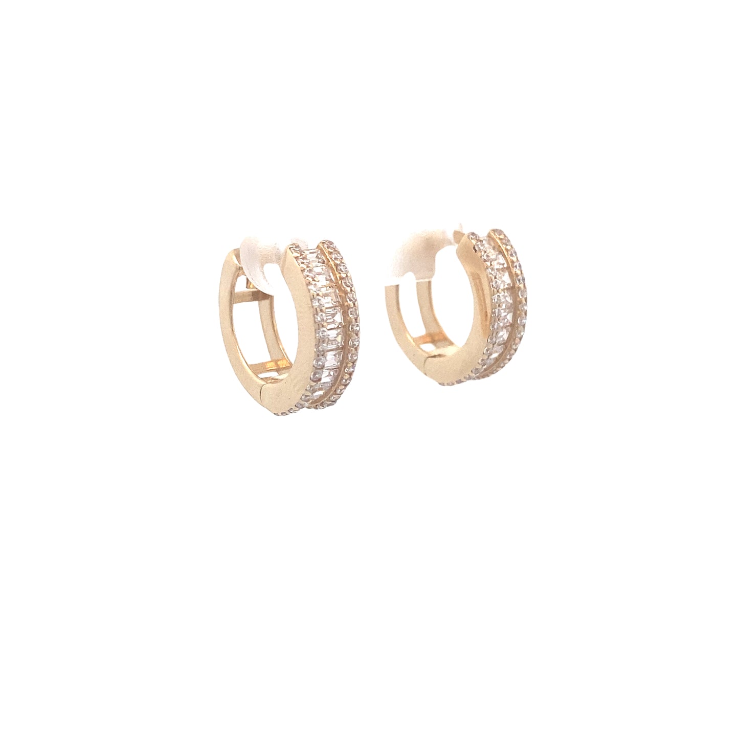 14K Gold Earrings with Baguette CZ | Luby Gold Collection | Luby 