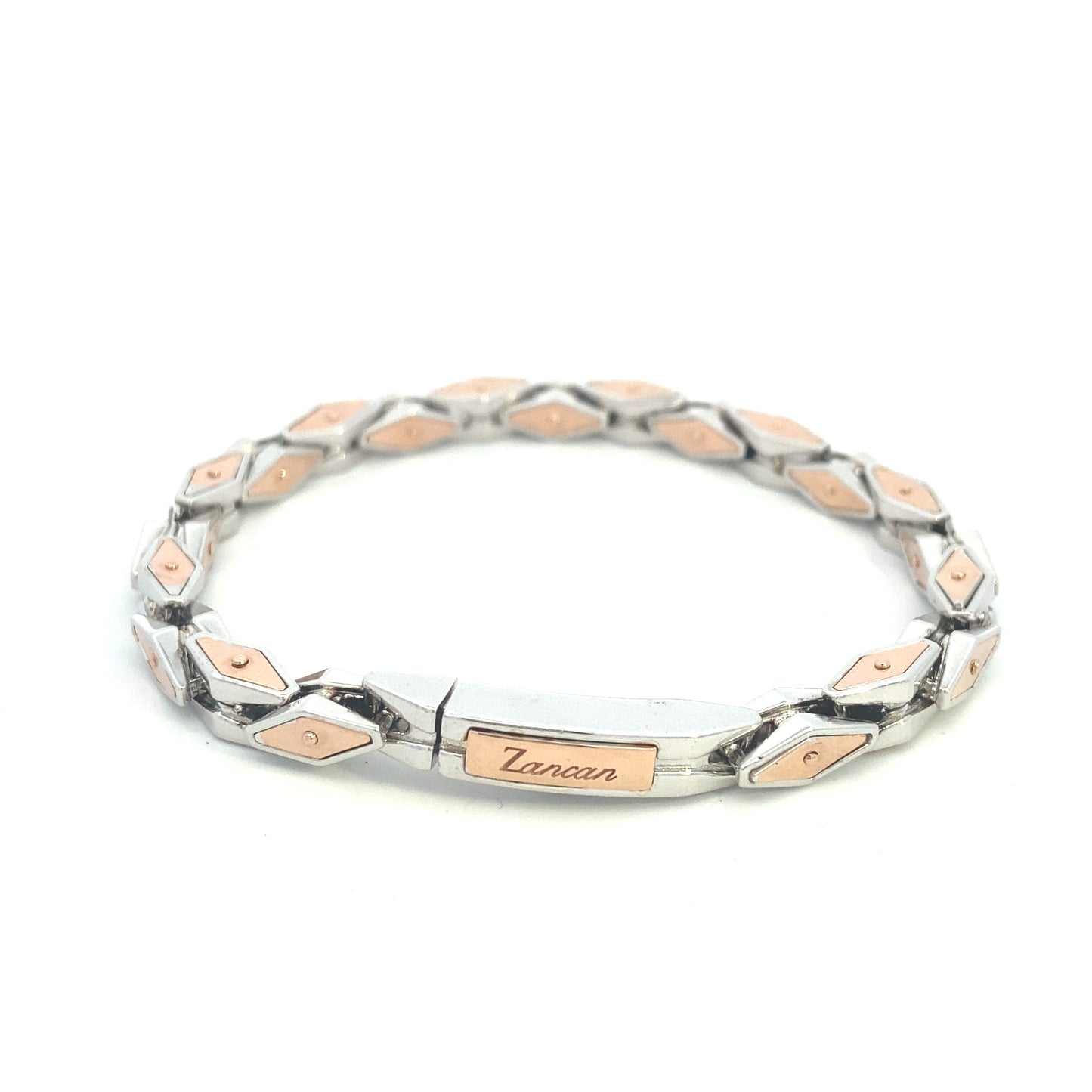Dimond Style Silver and Rose Gold Bracelet | Zancan | Luby 