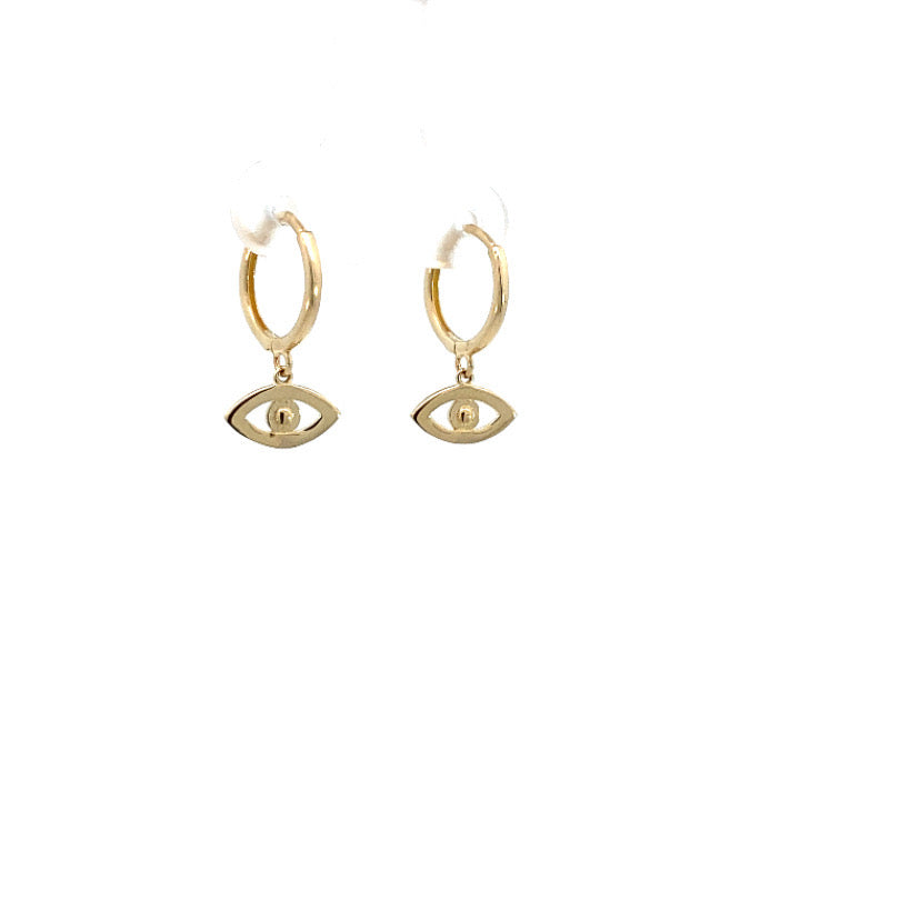 14K Gold Evil Eye Hoops Earrings | Luby Gold Collection | Luby 