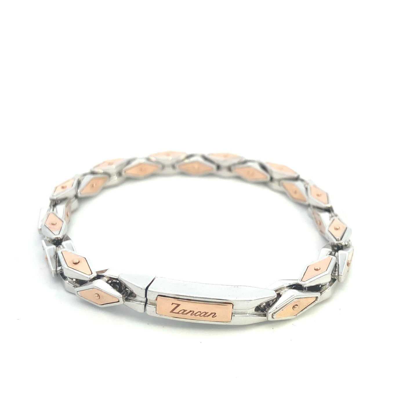 Dimond Style Silver and Rose Gold Bracelet | Zancan | Luby 