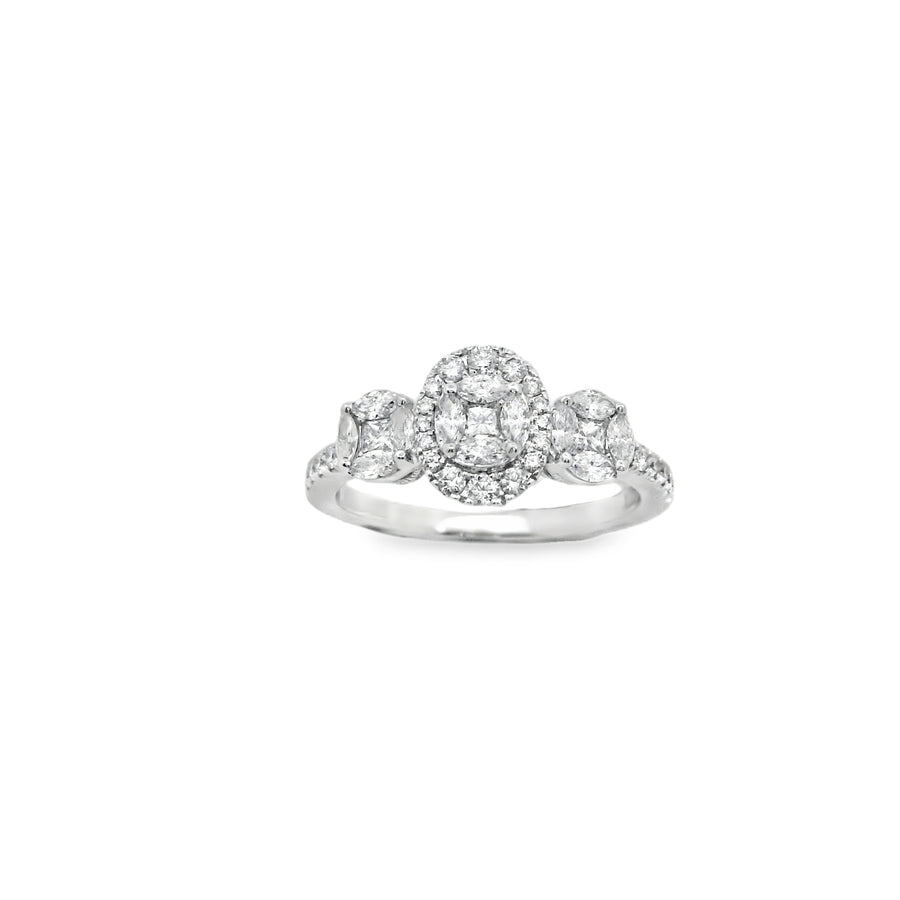 Zeghani White Gold Center Oval Engagement Ring