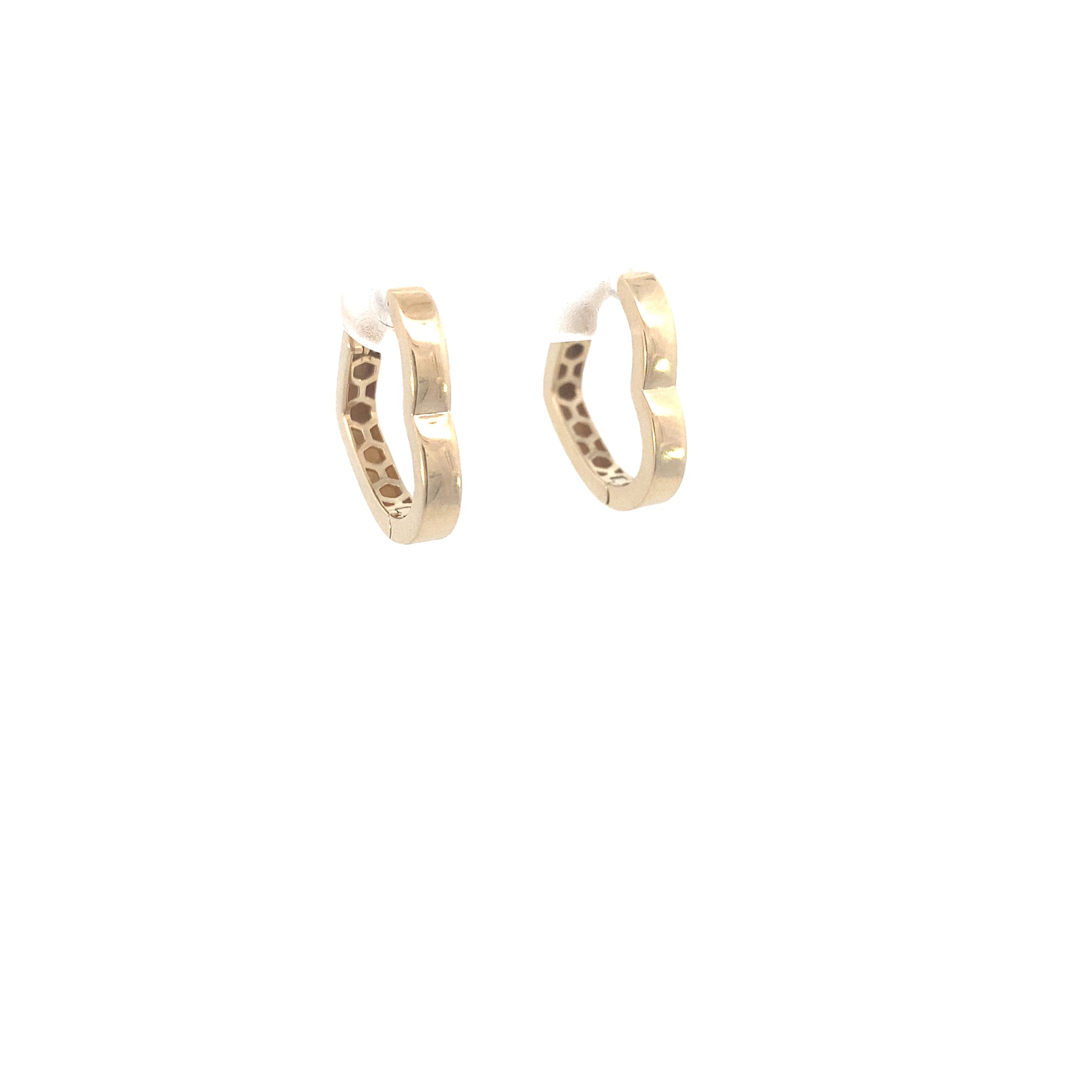 14K Gold Open Heart Hoops Earrings | Luby Gold Collection | Luby 