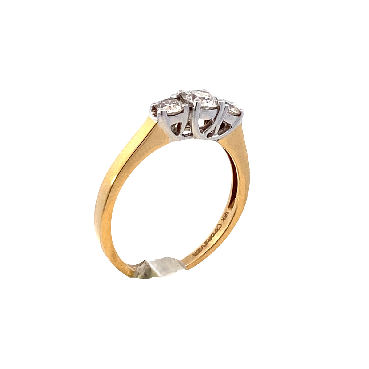 18K Triple 0.50cts Cupid Cut Diamonds Yellow Gold Engagement Ring | Luby Diamond Collection | Luby 