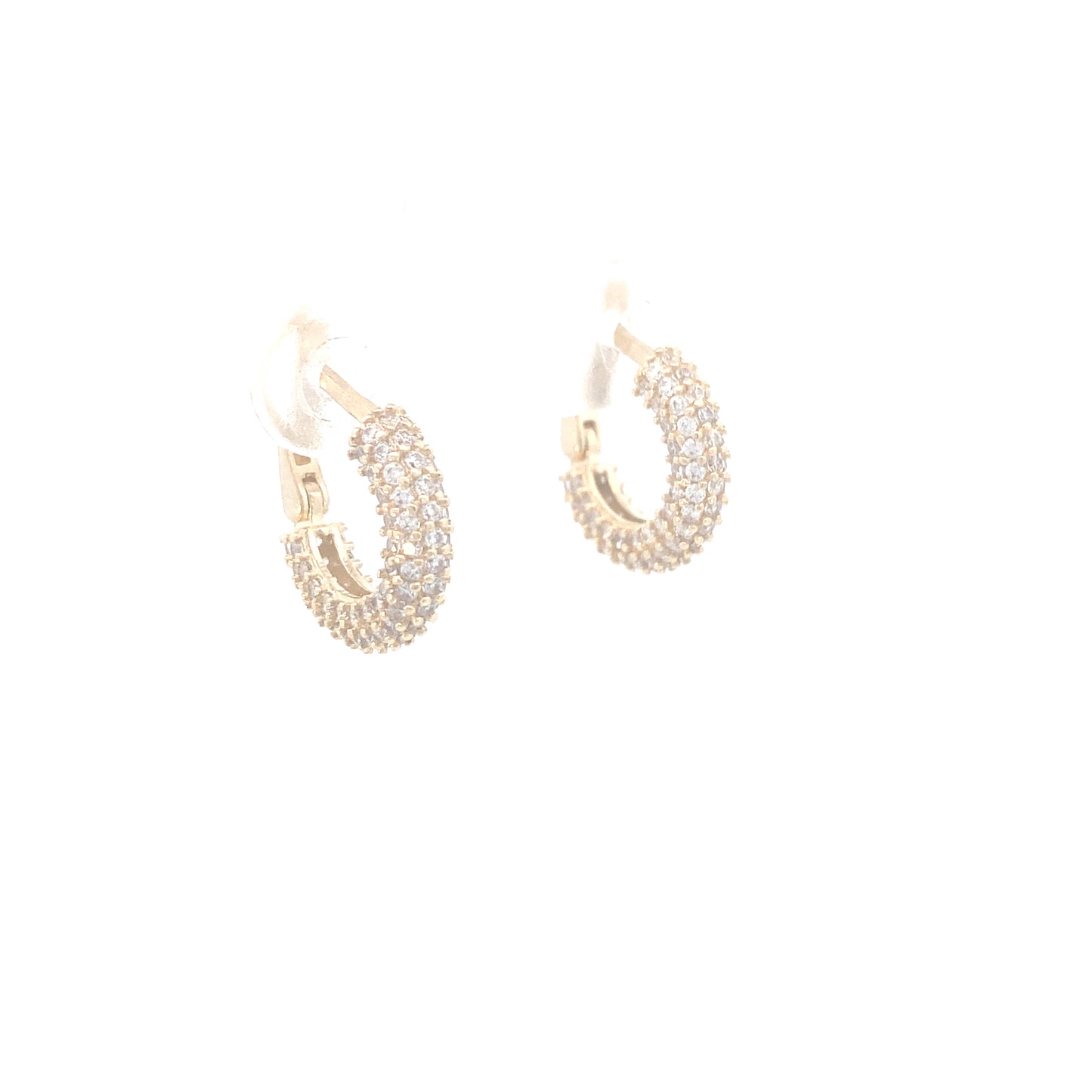 14K Gold Small Pave Hoops | Luby Gold Collection | Luby 