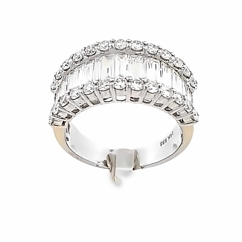 14k Diamond Wide Baguette White Gold Ring | Luby Diamond Collection | Luby 