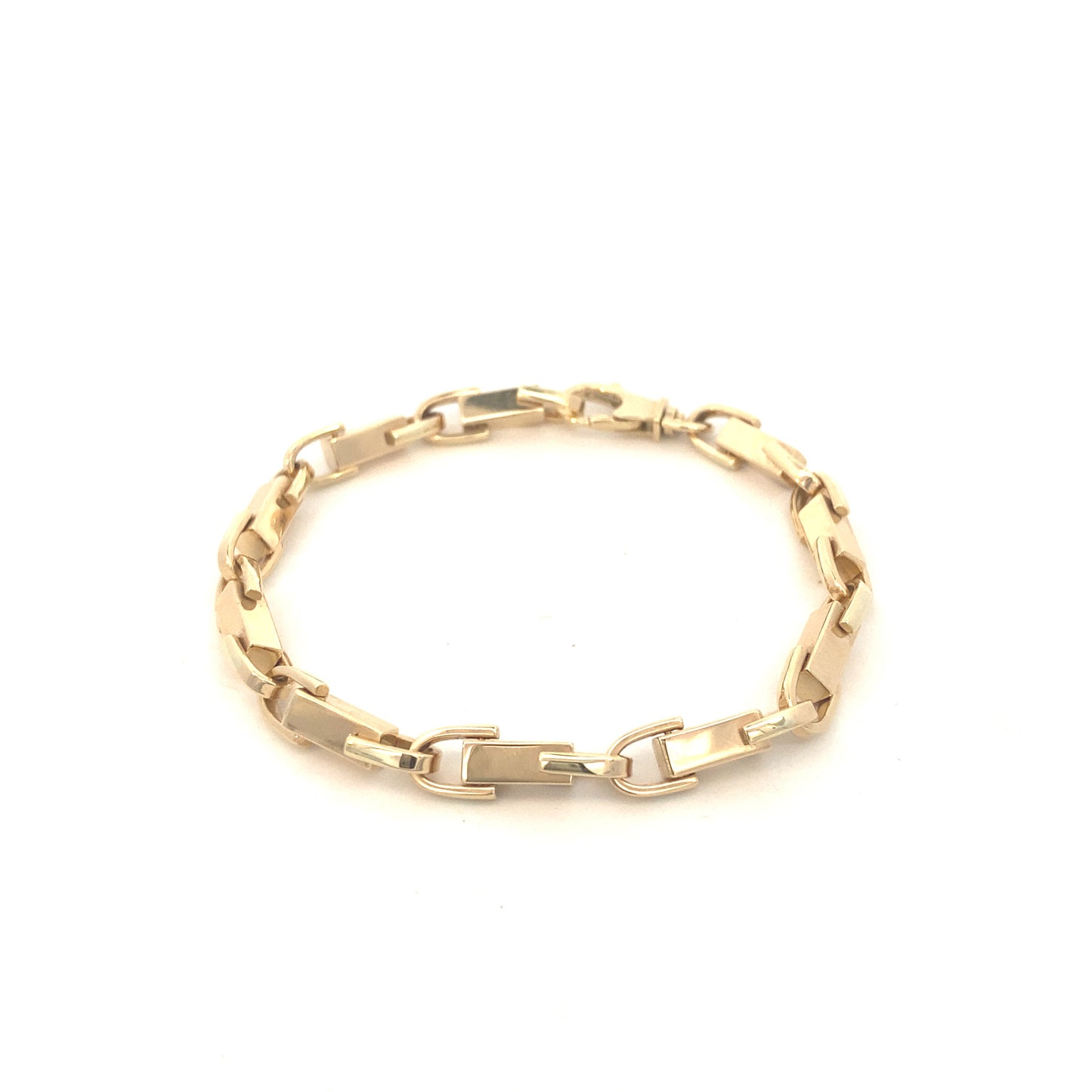 14K Gold Square Link Mens Bracelet | Luby Gold Collection | Luby 