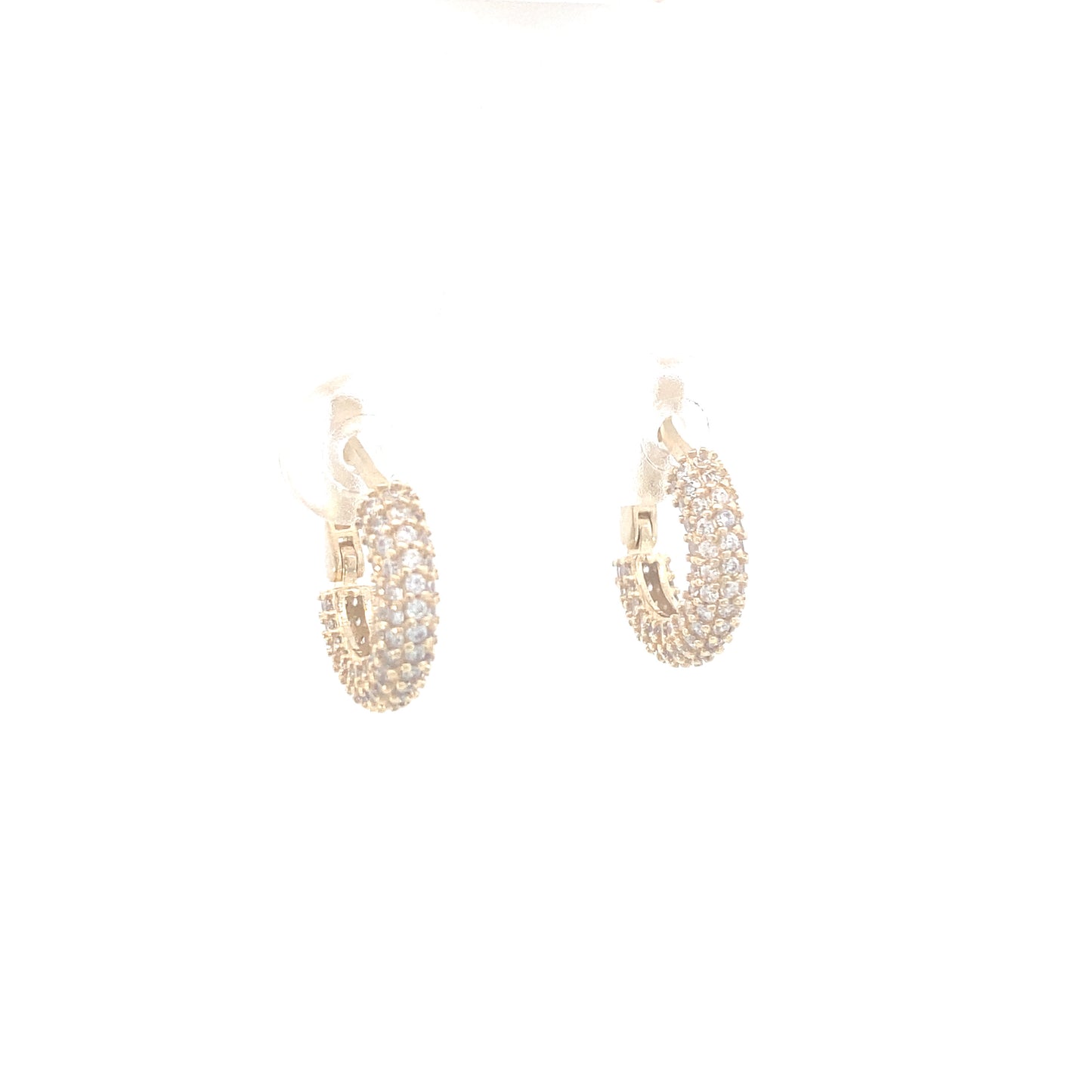 14K Gold Small Pave Hoops | Luby Gold Collection | Luby 