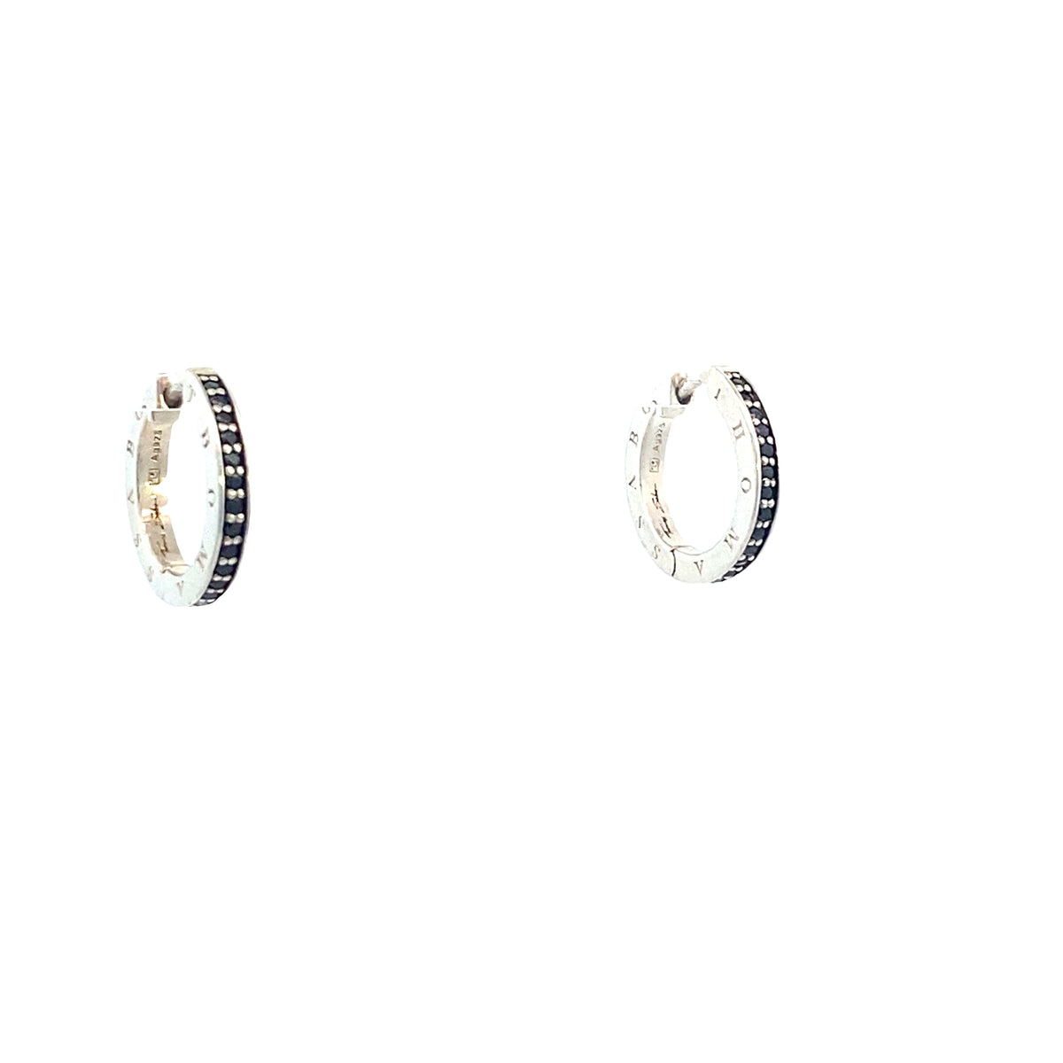 Sterling Silver Black Stones Hoops | Thomas Sabo | Luby 