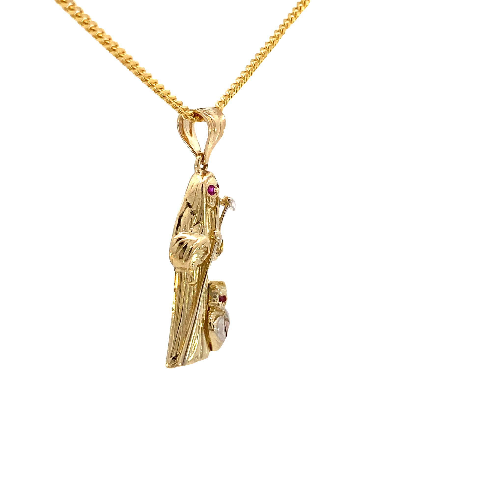 14k Gold Dead Pendant 3/c with Owl | Luby Gold Collection | Luby 