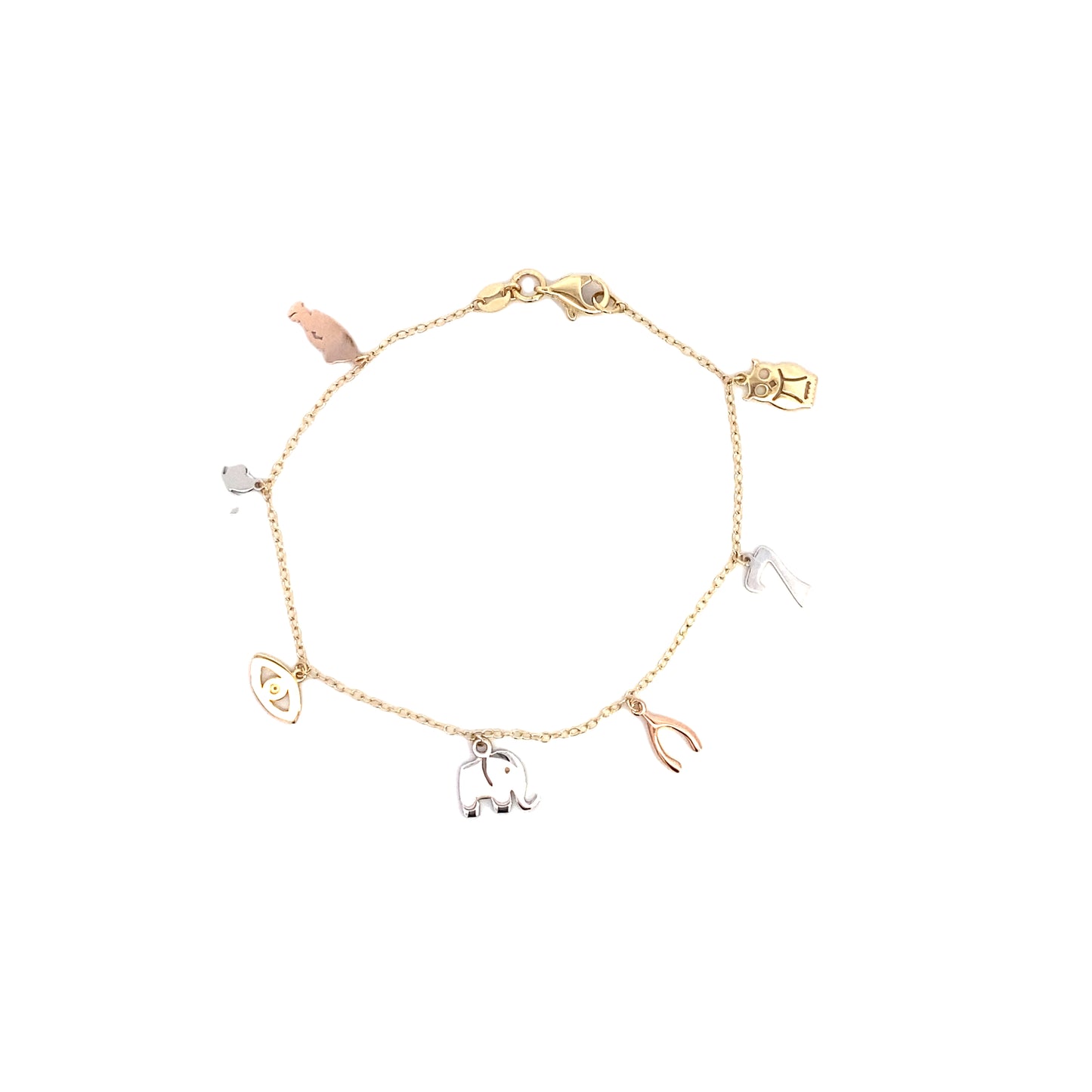 14K Gold 3/C Lucky Charms Bracelet | Luby Gold Collection | Luby 