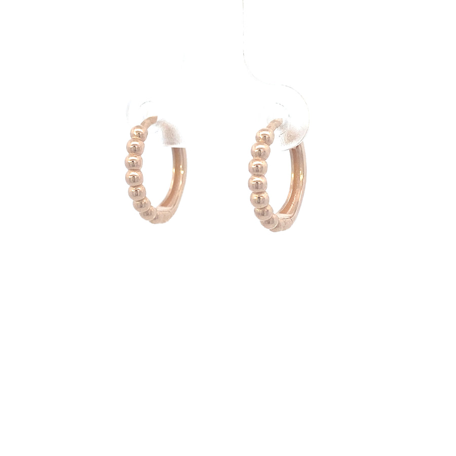 14K Rose Gold Dots Hoops
