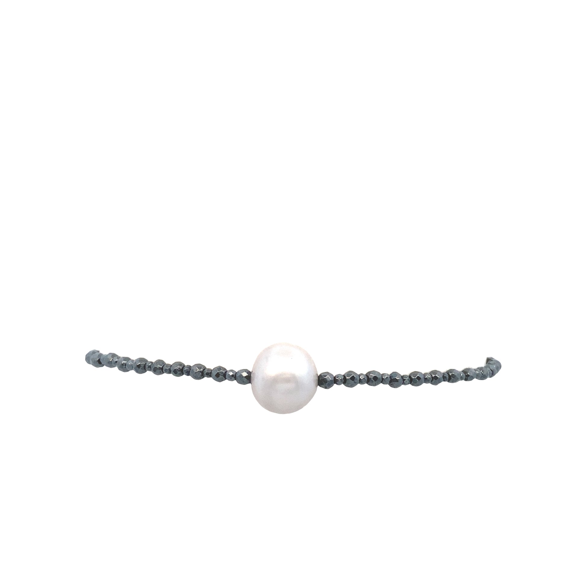 Macrame Bracelet With Grey Pearl | Rajola Italy | Luby 