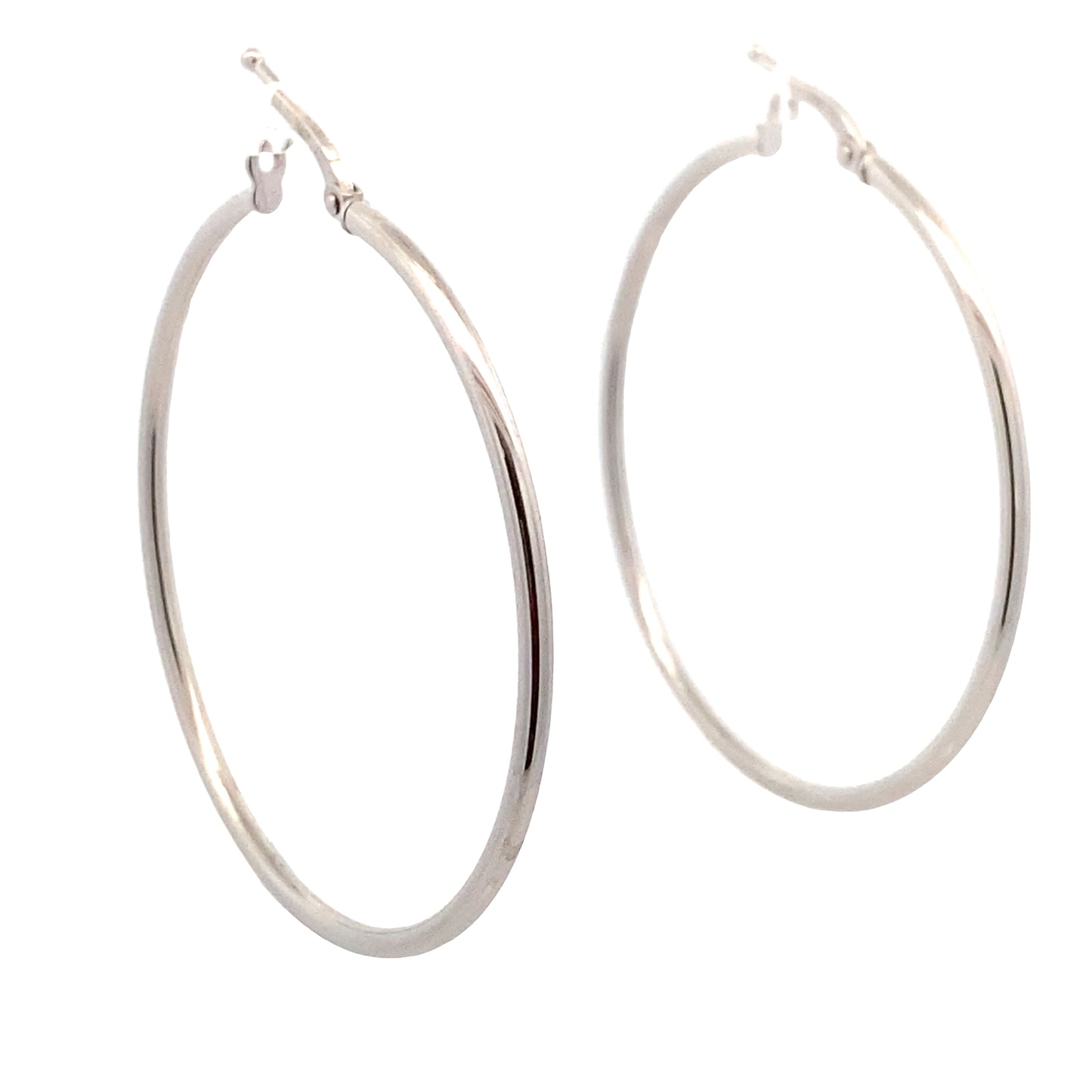 14K White Gold Hoops Earrings | Luby Gold Collection | Luby 