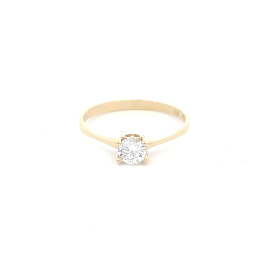 14K Gold Radiant Solitaire Ring With Cubic Zirconia | Luby Gold Collection | Luby 