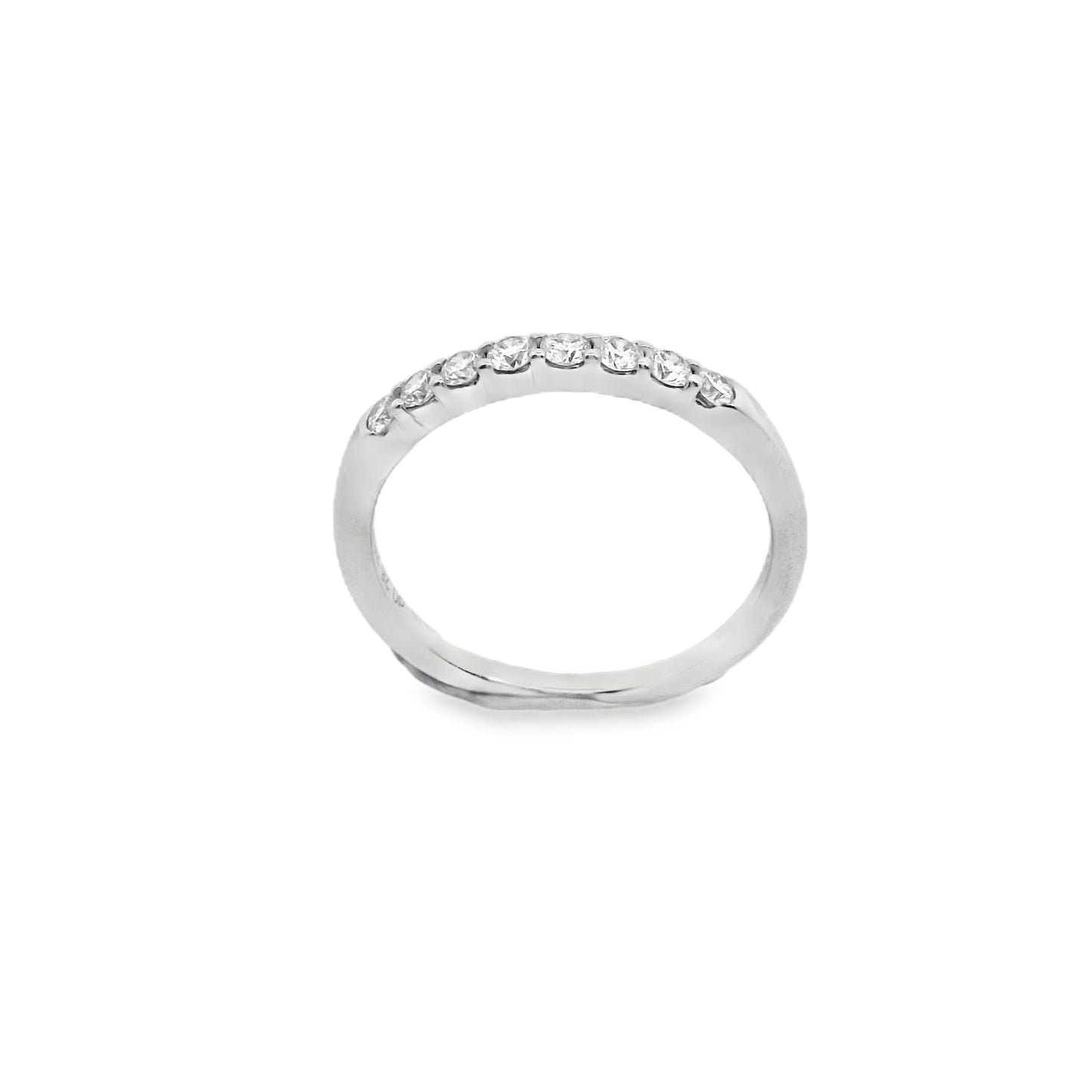 Zeghani White Gold Shared Prong Setting Wedding Band | Zeghani | Luby 