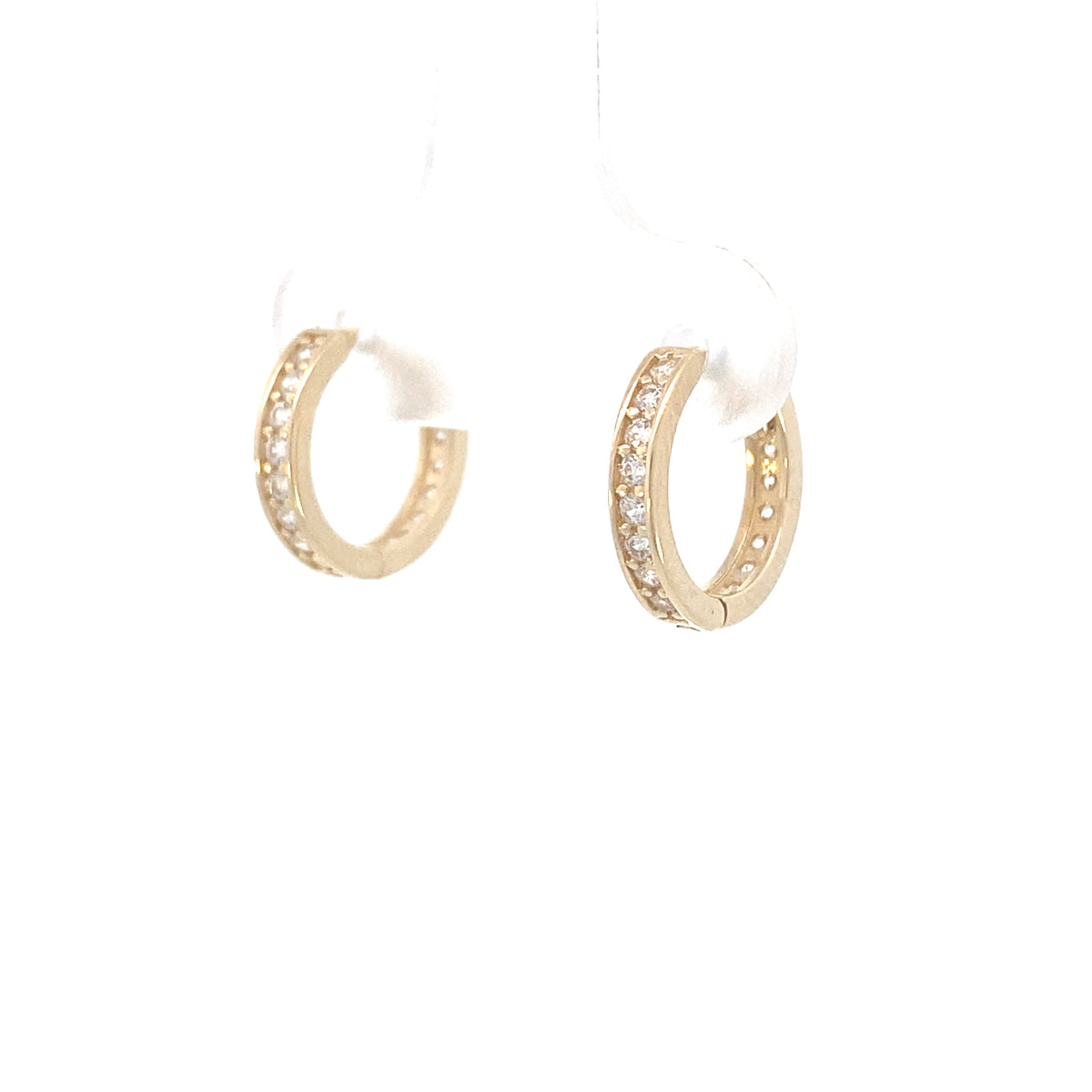 14K Gold Small Hoops with CZ | Luby Gold Collection | Luby 