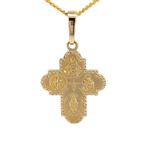14K Gold Multi Image Cross Pendant | Luby Gold Collection | Luby 