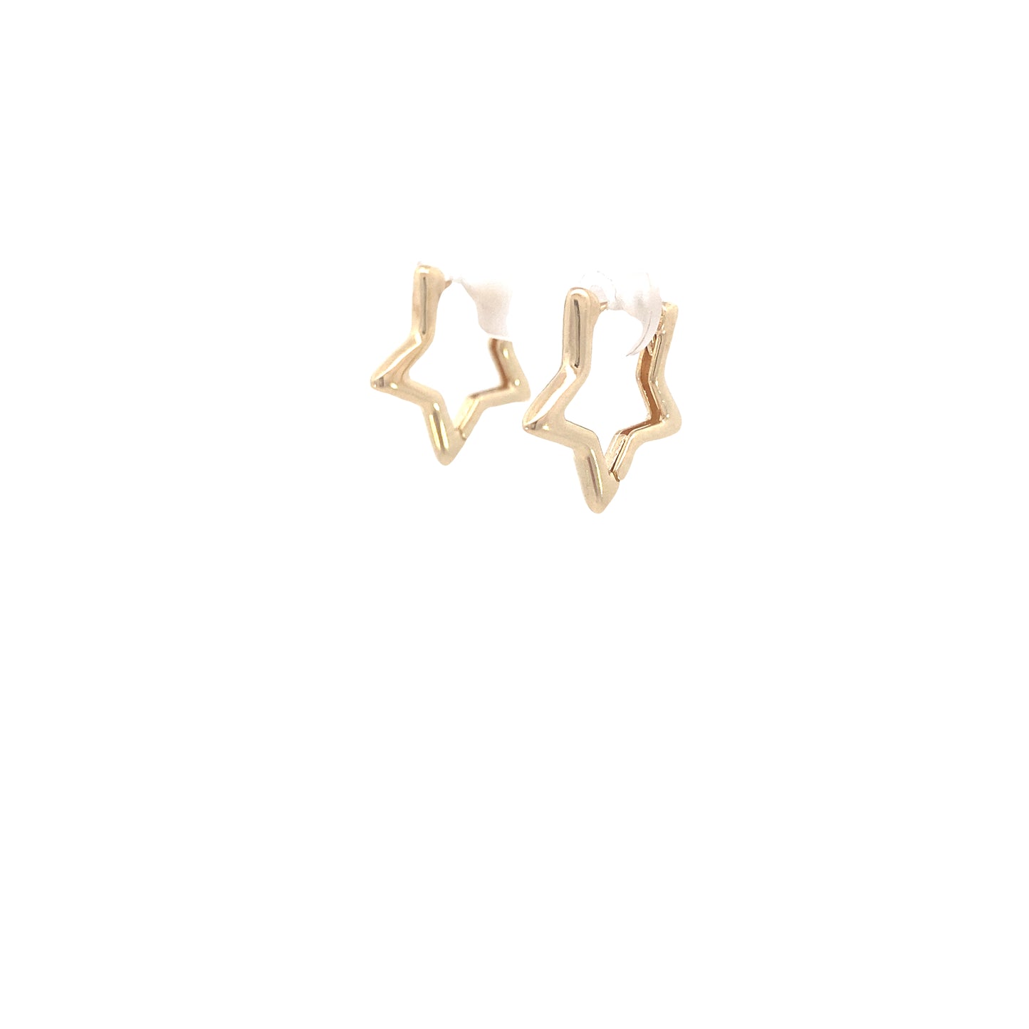 14K Gold Star Shape Hoops | Luby Gold Collection | Luby 