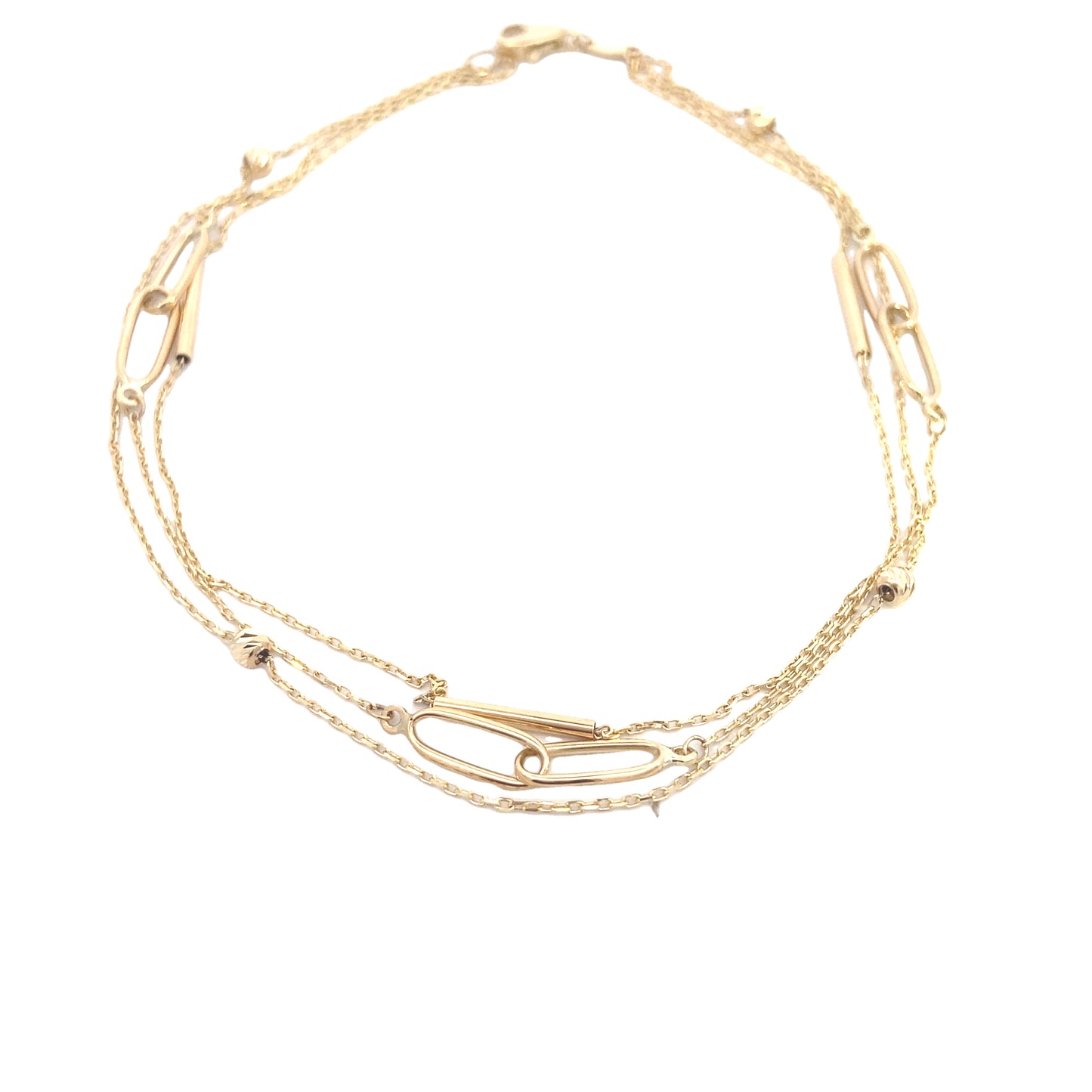 14K Gold Multi Chain Anklet Bracelet | Luby Gold Collection | Luby 