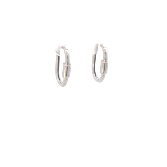 14K White Gold Link Hoops Earrings | Luby Gold Collection | Luby 