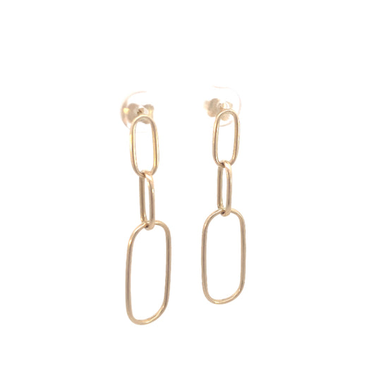 14k Gold Long Paper Clip Earrings | Luby Gold Collection | Luby 