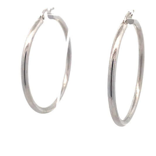 14K White Gold Hoops Earrings | Luby Gold Collection | Luby 
