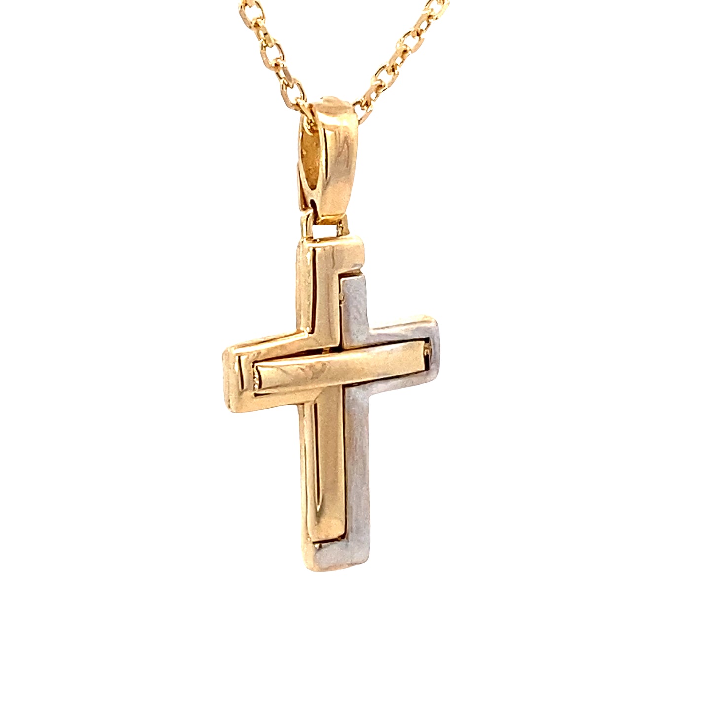 14K Gold 2T Relief Cross Pendant | Luby Gold Collection | Luby 