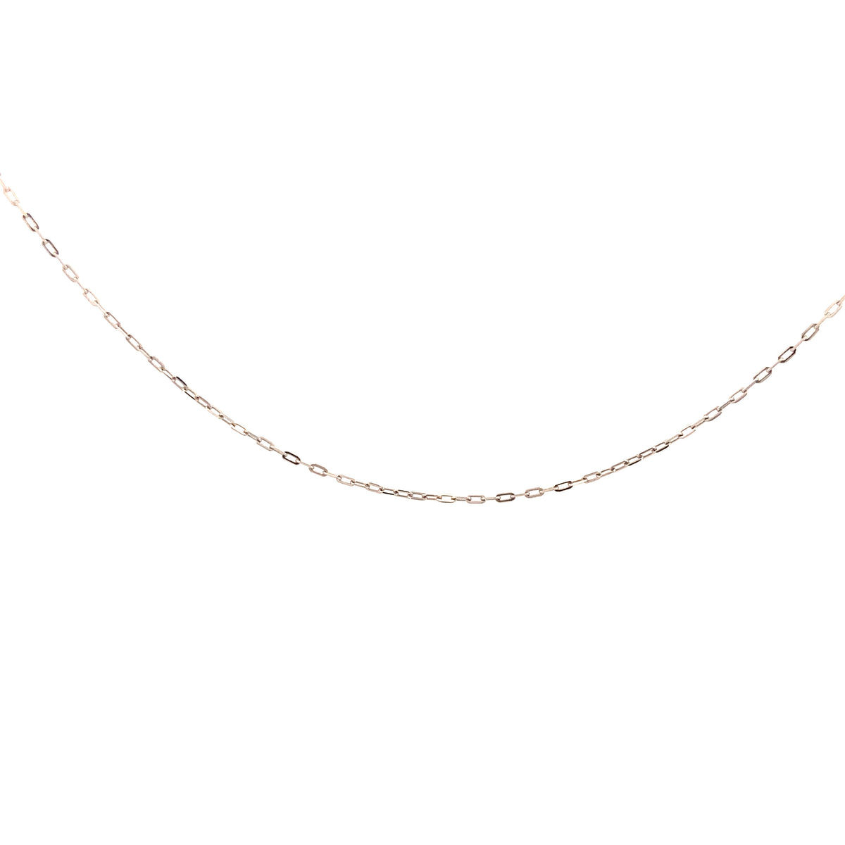 14K White Gold Paper Clip Chain | Luby Mayaguez Mall | Luby 