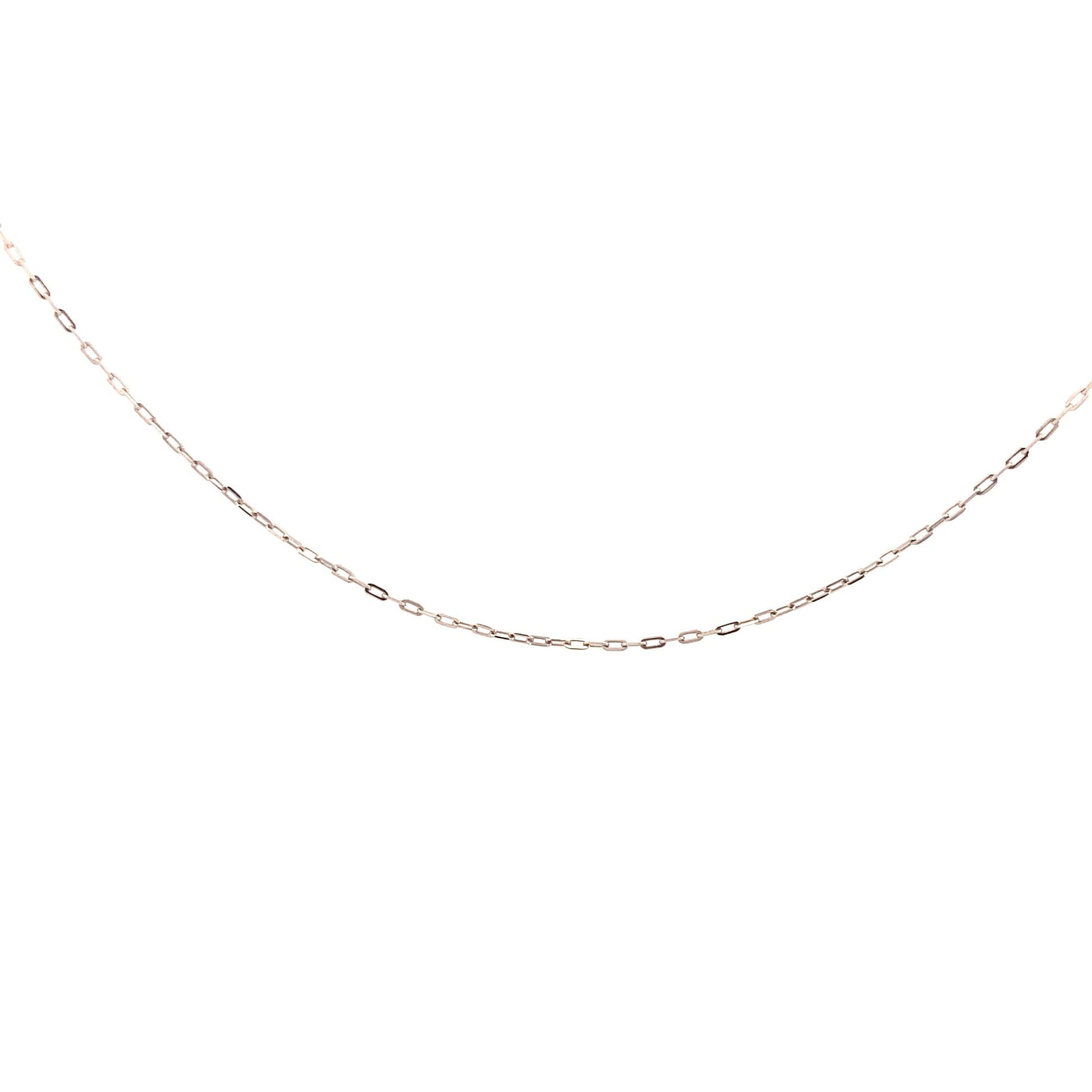 14K White Gold Paper Clip Chain | Luby Mayaguez Mall | Luby 