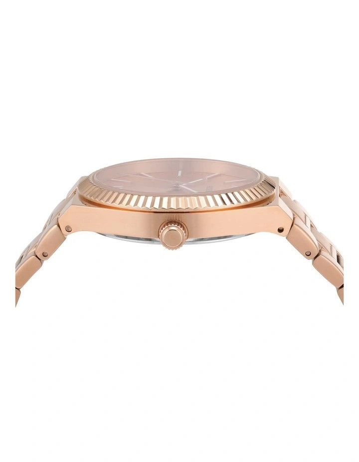 Scarlette Three-Hand Date Rose Gold-Tone Stainless Steel Watch | Fossil | Luby 