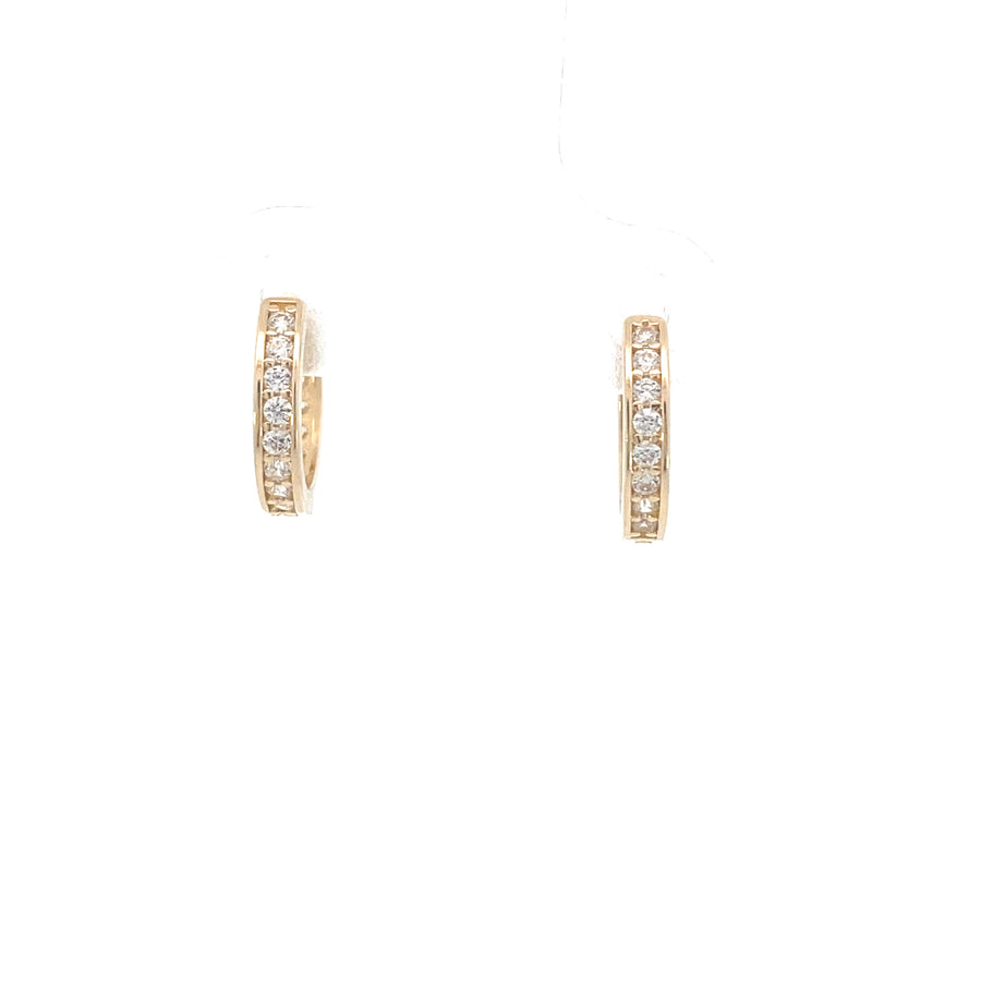 14K Gold Small Hoops with CZ