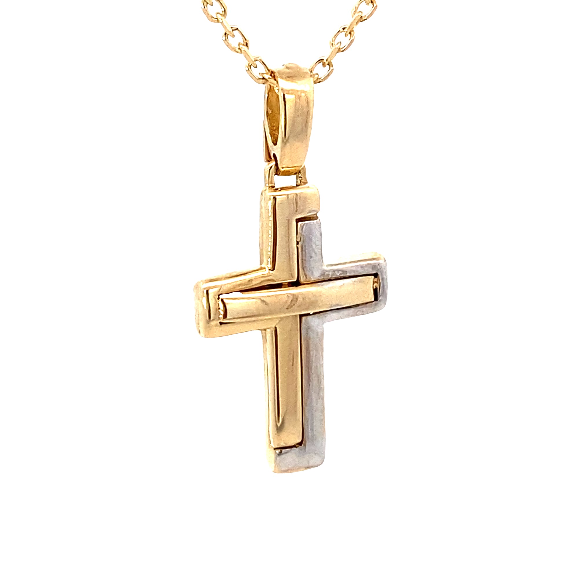 14K Gold 2T Relief Cross Pendant | Luby Gold Collection | Luby 