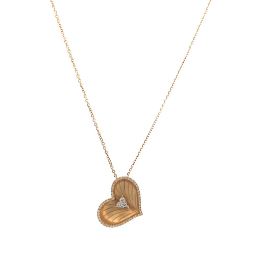 18K Gold and Diamond Enchanting Love Embrace Heart-Shaped Pendant | Luby Gold Collection | Luby 