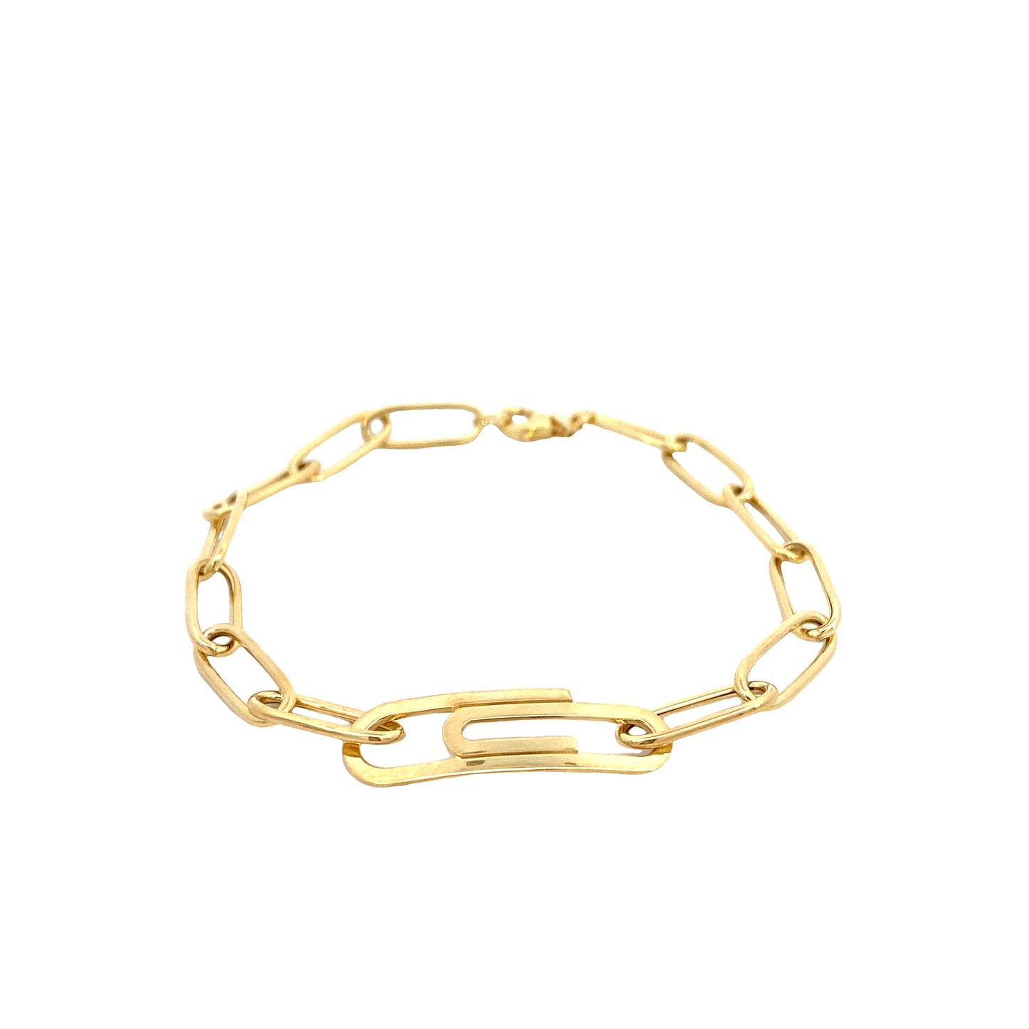 14k Gold Paper Clip Link Bracelet | Luby Gold Collection | Luby 