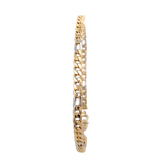 14k 2T Gold Figaro Bracelet | Luby Gold Collection | Luby 